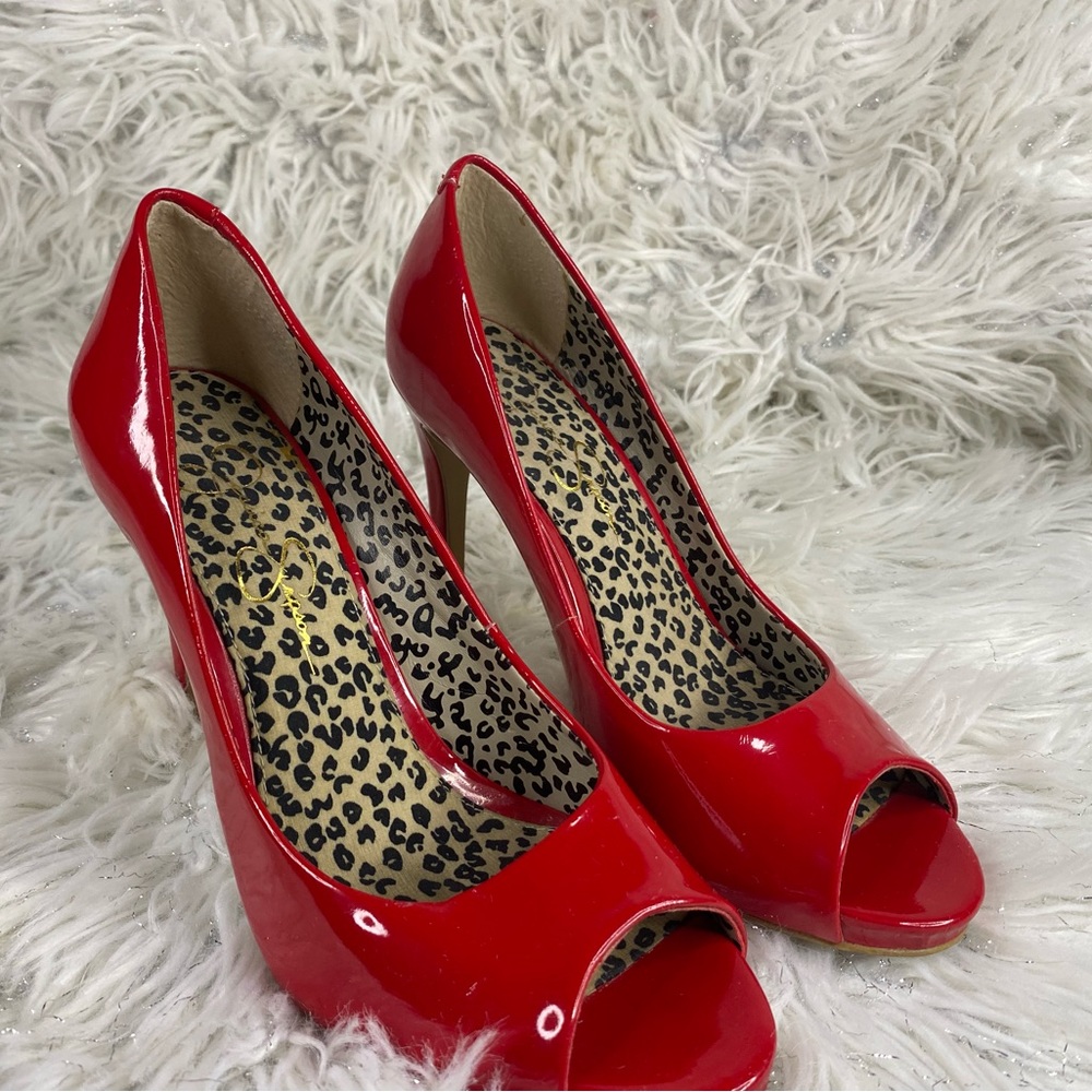 Jessica Simpson Red Cheeta Print Heels